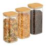 Maisto saugojimo indai Relaxdays, 3 vnt., 1500 ml, 10 × 21,5 × 10 cm