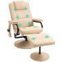 Massage chair with footrest Homcom, cream/black