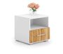 Nightstand Emi 40.5x37x41 cm, white / natural wood color