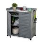 Medinis lauko stalas Relaxdays, su spintele, 90 × 92 × 45 cm