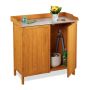 Medinis lauko stalas Relaxdays, su spintele, 94 × 94 × 47 cm