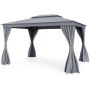 Metalinis paviljonas 3 x 4 m su dvigubu stogu, pilkas, 8 kuoliukai