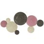 Metal wall decor, set of 8 discs, 110 × 58 × 7 cm