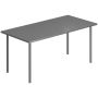 Metalinis sodo stalas, šešiems žmonėms, Pilka, 165 × 74 × 80 cm
