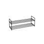 Metal shoe cabinet, 2 compartments, black