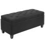 Soft bench with storage box Homcom 100x40x44cm., black