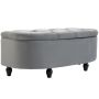 Soft bench with storage box Homcom 120x46x42cm., dark gray/black
