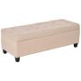 Soft bench with storage box Homcom 125x49x41.5cm., beige/black