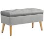 Soft bench with storage box Homcom 80x35x40cm., gray/light brown