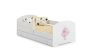 Children's bed Luk with drawer, mattress and barrier protection 144 cm x 77 cm x 56 cm, princess