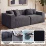 Modulinė sofa, 2 sofos, 4 pagalvėlės, Pilka, 204 × 64 × 89 cm