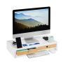 Monitoriaus stovas Relaxdays 10025710.0, 9 skyriai, 2 stalčiai, Balta, 58,5 × 11 × 32,5 cm