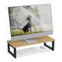 Monitoriaus stovas Relaxdays 10049971_60, XL, Ąžuolo/juodos spalvos, 55 × 15 × 23 cm