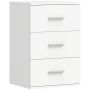 Naktinis staliukas 83D-160V90WT, 3 stalčiai, Balta, 40 × 60 × 35 cm
