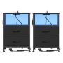 Naktinis staliukas SONGMICS, 2 stalčiai ir atviras skyrius, Juoda, 39,6 × 60,4 × 30 cm