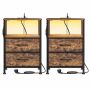 Naktinis staliukas SONGMICS, 2 stalčiai ir atviras skyrius, Ruda, 39,6 × 60,4 × 30 cm