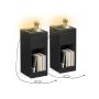 Naktinis staliukas VASAGLE, 1 stalčius, LED, USB-A ir USB-C, Juoda, 25 × 59,5 × 30 cm