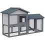 Cage for small animals, With aviary, Grey, 147 × 84 × 54 cm
