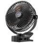 Portable fan VEVOR Lok-M8AG, with clip, Black, 26 × 30.5 × 11.2 cm