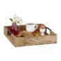 Nešiojimo padėklas Relaxdays, 2 rankenos, Ruda/juoda, 35 × 7,5 × 35 cm