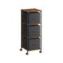 Office cabinet on wheels 37.5x38.5x98.5cm., brown/black
