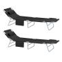 Set of 2 sun loungers 195x63x30cm., black/silver color