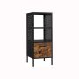 Tall cabinet with drawer OMC301B01, brown/black