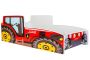 Children's bed Farmi with mattress 145 cm x 74 cm x 49 cm, red tractor