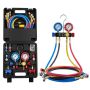 Air conditioner manifold gauge set VEVOR WZ-J402(SS), 4-way, 220 × 180 × 59.4 mm