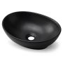 Oval countertop washbasin OVALIS, black, 41 × 33 × 14.5 cm