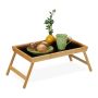 Padėklas pusryčiams lovoje Relaxdays 10046367.0, sulankstomas, Ąžuolas/Juoda, 61,5 × 23 × 31 cm