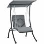 Hanging rocking chair Outsunny 108x145x169cm., dark gray/black
