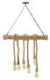 Pakabinamas šviestuvas Mauro Ferretti Bamboo/Rope, 6 šviesos taškai, 80 × 120 × 15 cm