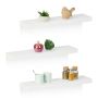 Pakabinamos lentynos Relaxdays 10044739.0, 3 vnt, Balta, 60 × 3,5 × 15 cm
