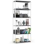 Freestanding shelf, 6 shelves, white/grey, 80 × 192 × 32 cm