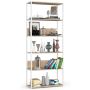 Freestanding shelf, 6 shelves, white/brown, 80 × 192 × 32 cm