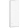 Напольный стеллаж AKORD CLP R60, 2 дверцы и 1 ящик, белый, 60 × 180 × 35 см