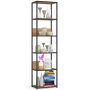 Standing shelf AkordV2, 6 shelves, black, 50 × 192 × 32 cm
