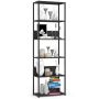 Standing shelf AkordV2, 6 shelves, black, 60 × 192 × 32 cm