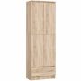 Напольный стеллаж CLP R60, 2 дверцы, 1 ящик, коричневый, 60 × 180 × 35 см