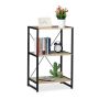Pastatoma lentyna Relaxdays 10025150.0, 3 aukštai, Ruda/juoda, 50 × 80 × 35 cm