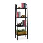 Pastatoma lentyna Relaxdays 10026047_953, 4 pakopos, Juoda, 44 × 136 × 31,5 cm