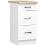 Напольный кухонный шкаф OLIWIA S40 SZ3, 3 ящика со столешницей, белый, 40 × 85 × 46 см