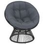 Pasukama „Papasan“ kėdė, su pagalvėle, Pilka, 93 × 87 × 81 cm