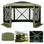 Беседка-палатка VEVOR FY12X12Military Green-6, 6 стенок, Зелёная, 3,6 × 3,6 × 2,2 м