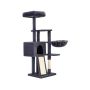 Cat scratching post 135 cm with bed, dark grey