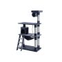 Scratching post with hammock and stairs 140 cm, dark grey