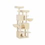 Cat scratching post 164 cm high with 3 caves, beige