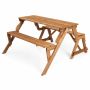Pikniko stalas ir sodo suolas, 2 viename, Ruda, 56 × 53 × 30 col