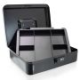 Money storage box Bituxx, 5 coin compartments, black, 300 × 90 × 240 mm